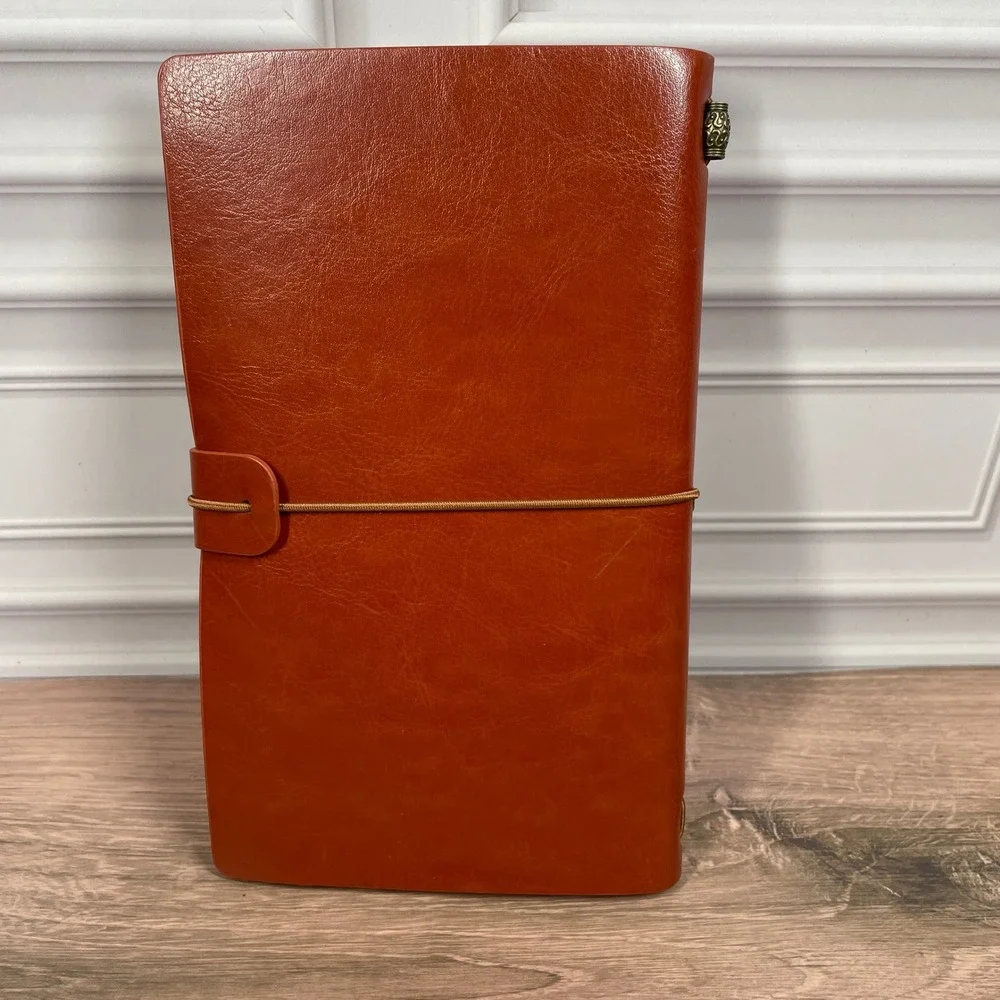 Unbranded To My Sister Engraved Leather Journal Cognac Brown Refillable Travel